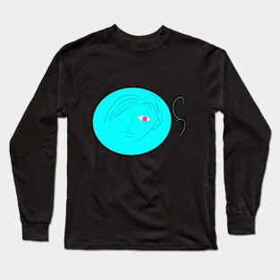 Portrait in Blue Long Sleeve T-Shirt